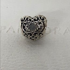 New Pandora Signature Heart June Sterling Silver 925 Ale 791784SSA